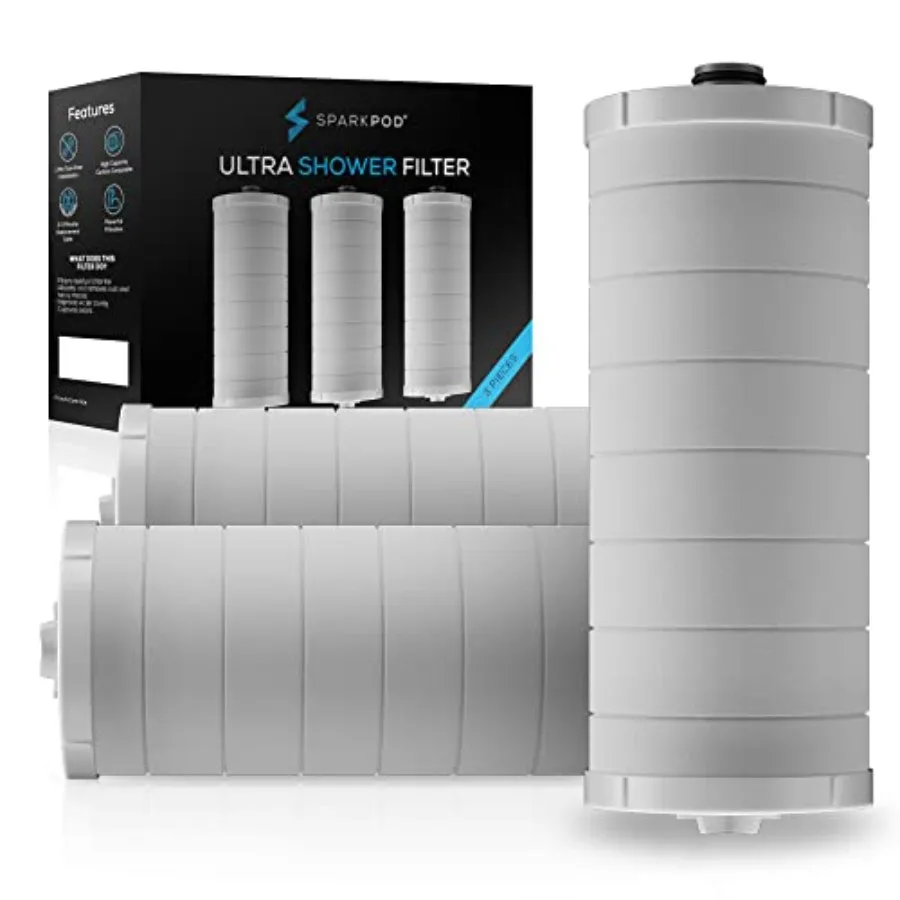 

Ultra Shower Filter Cartridge - High Output Shower Head Filter Cartridge Replacement - Unique Filtration Method Removes Up To 9