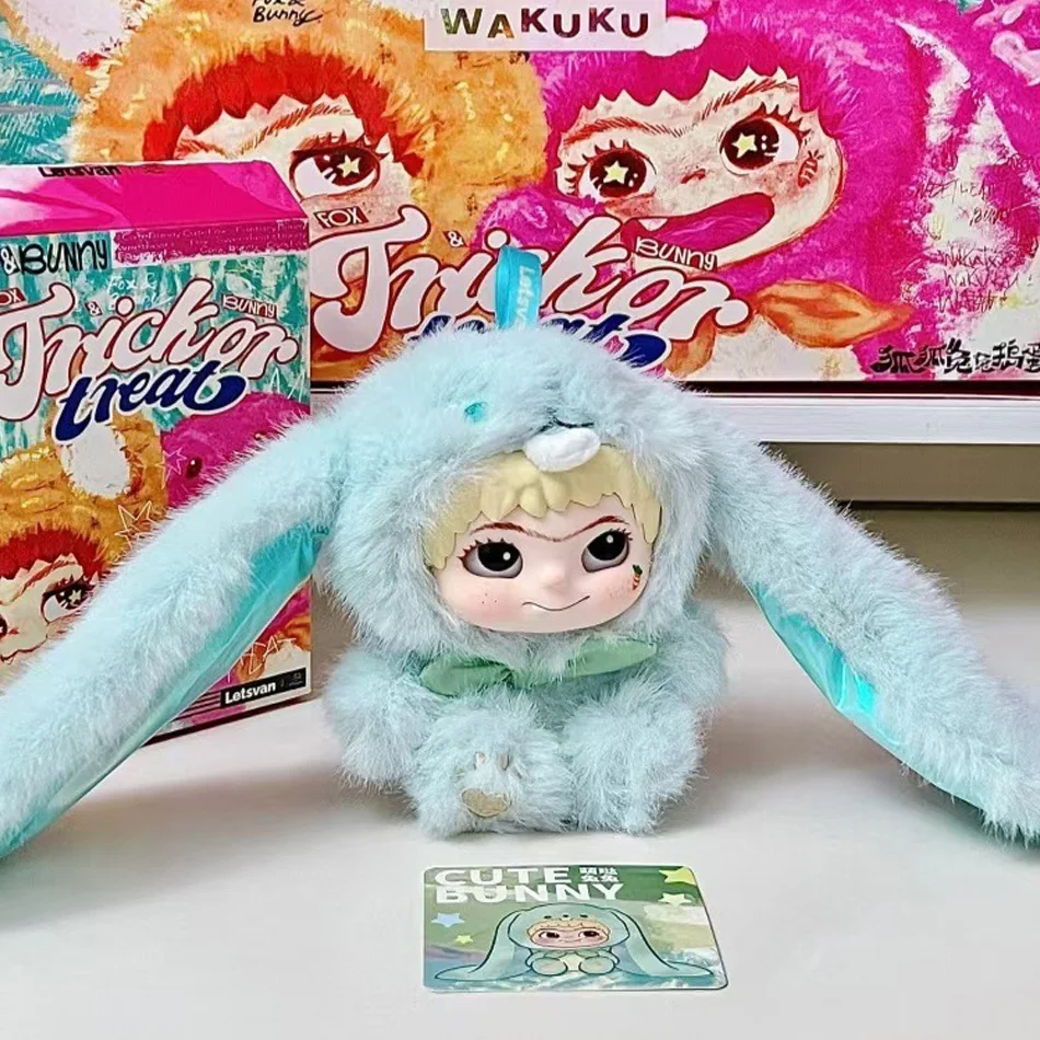 Caja ciega Wakuku V2, serie Fox & Bunny Trick Or Treat, muñeca de vinilo, bolsa sorpresa, llavero, juguetes de moda, caja ciega, regalos personalizados
