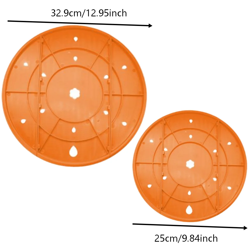 Plastic Flower Pot Drainage Liners 2 Piece Set with Dual Sizes 32.9x32.9x1cm and 25x25x1cm for Better Root Health