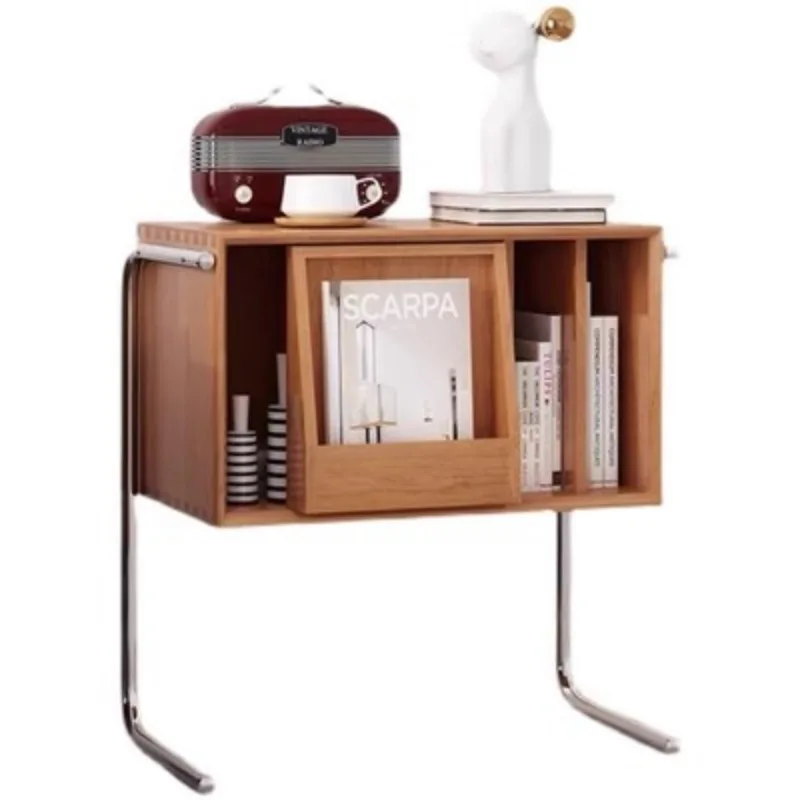 Solid wood magazine cabinet,  suspended sideboard, modern minimalist bookcase, multi-functional storage