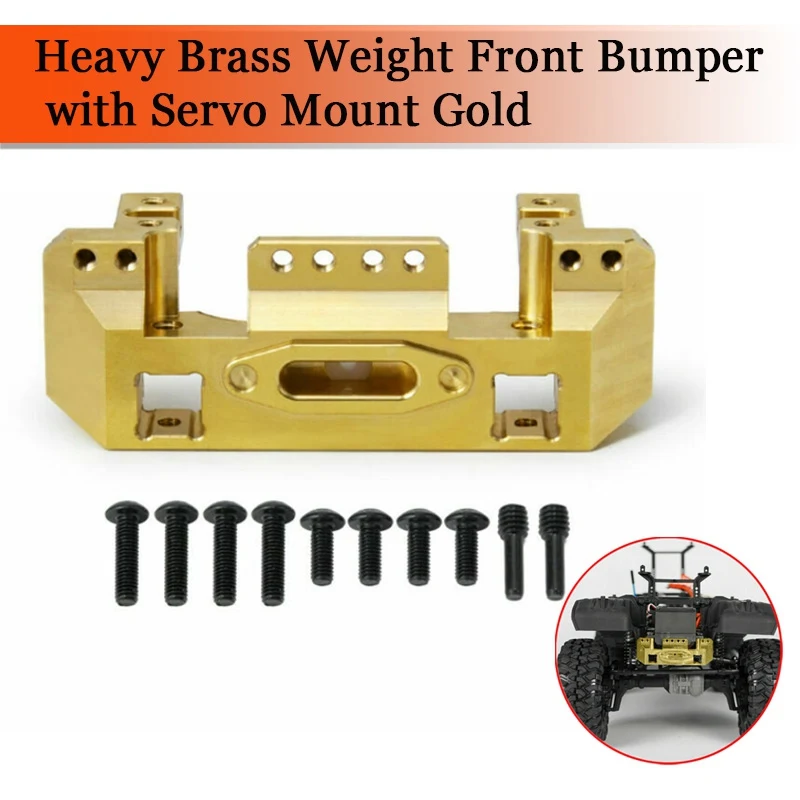 118g Heavy Brass Weight Front Bumper with Servo Mount Gold For 1:10 RC TRX4 Car Heavy Duty RC CAR Upgrade parts high quality