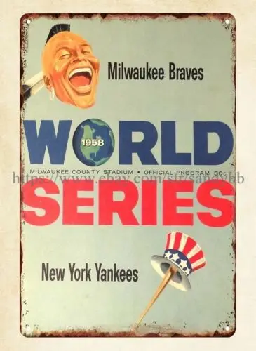 office ideas 1958 Braves  sports Program metal tin sign-Aluminum