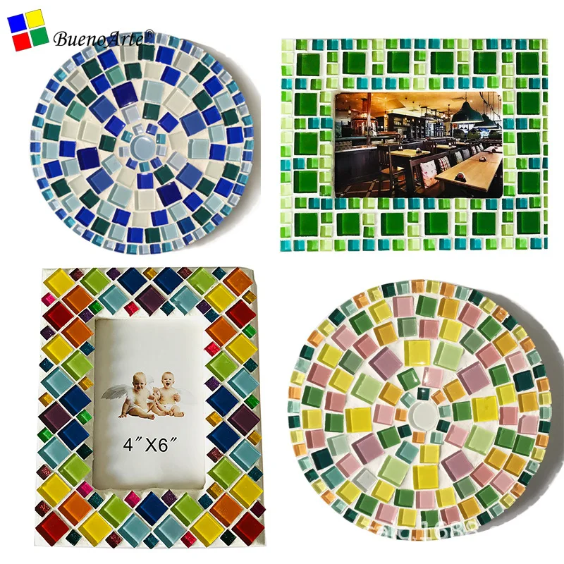 2cm Crystal Glass Mosaic Granular Crafts Materials Tiles Ceramic  Bulk Wholesale  Self Adhesive Small Crafting Diy Mirrors 1kg