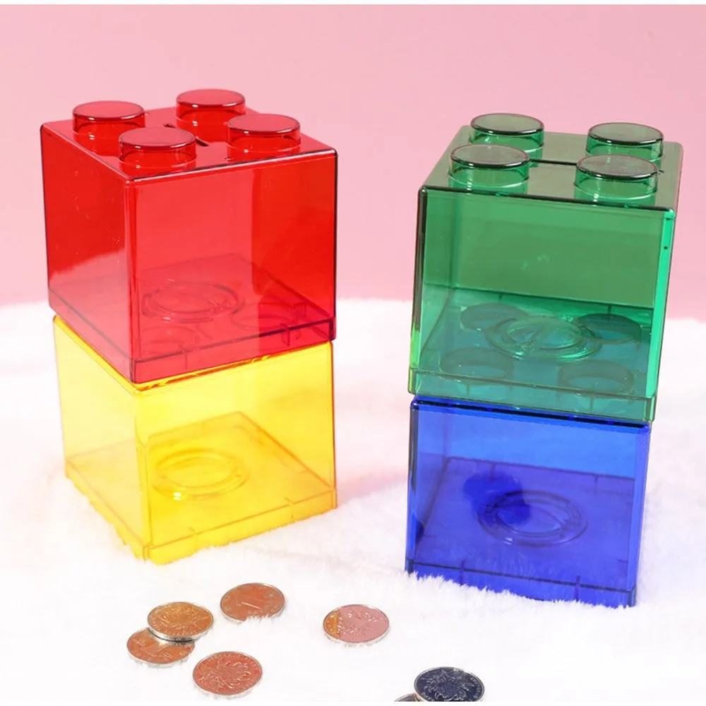 Colorful Creative Cash Boy Girls Home Decor Piggy Bank Storage Box Coin Bank Money Saving Box Building Block Coin Box