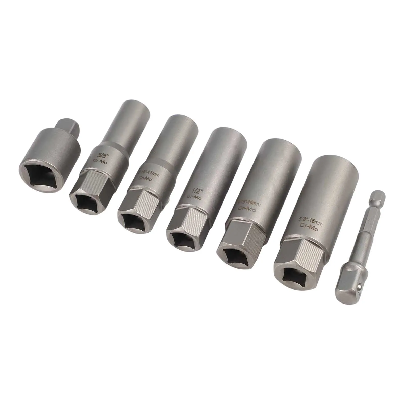 7 11Pc Deep Socket Nut Bolt Extractor Set Spiral Type Remover For Broken Damaged Studs 3 8 Inch Drive For Cr Mo Steel Tool Kit