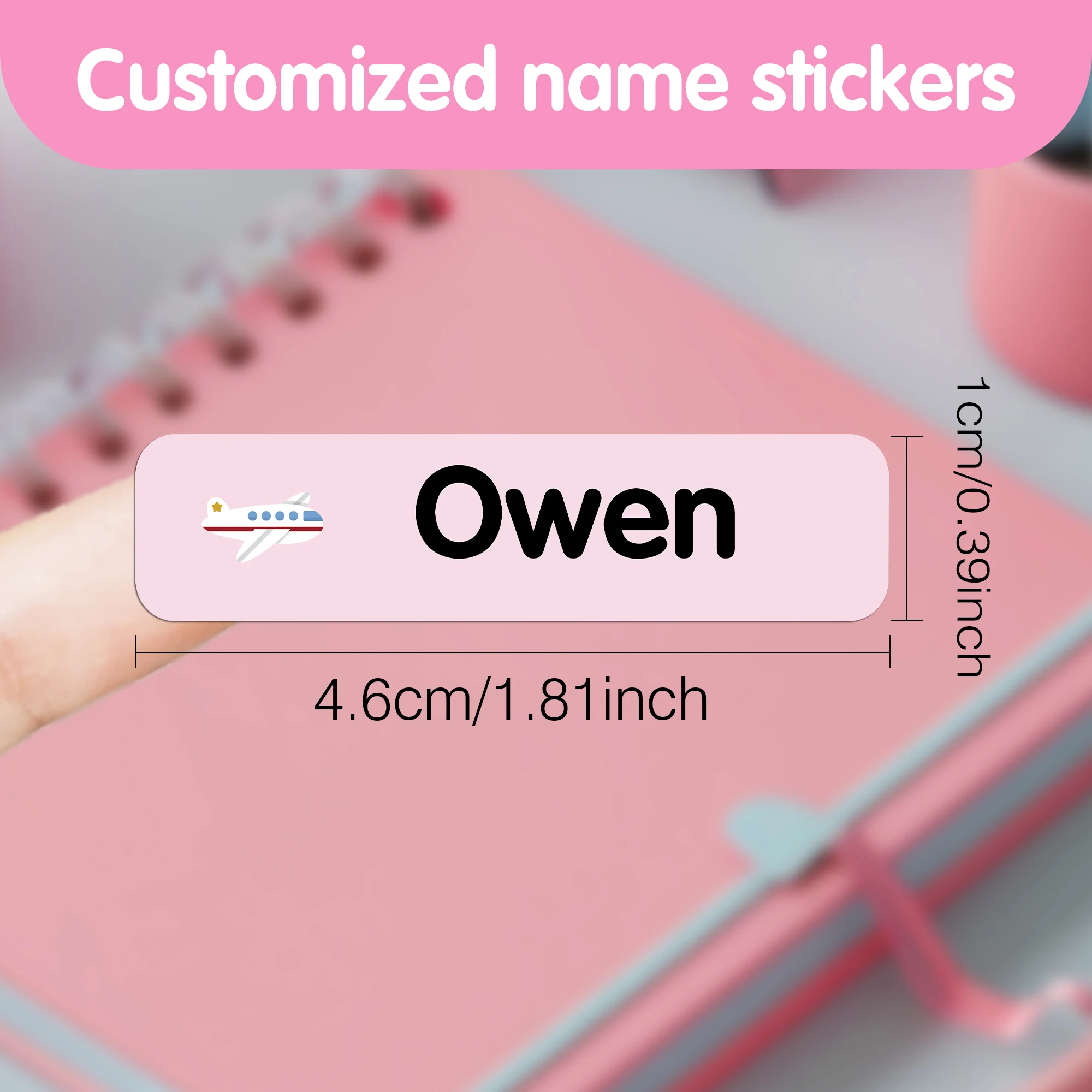 Personalisierte Namensschilder, Aufkleber, Fahrzeug, wasserfest, individuell, Kawaii, für Kinder, Schule, Schreibwaren, Aufkleber, personalisiertes Namensschild