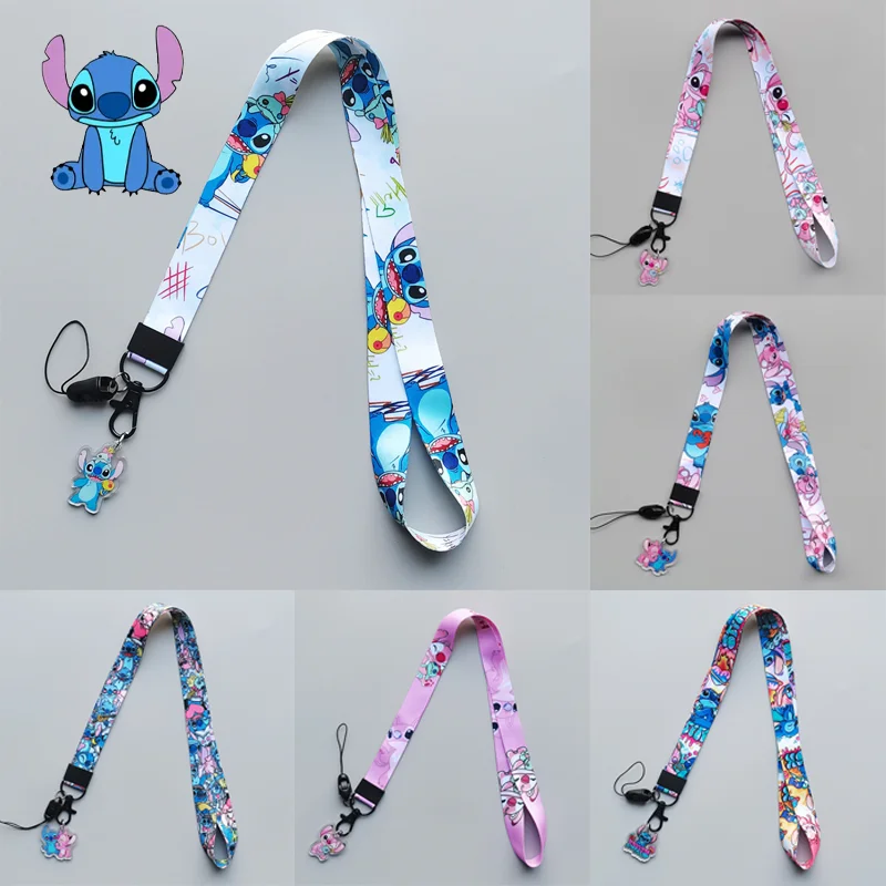 

Ремешок для телефона Disney Stitch, держатель для бейджа, мультяшный идентификатор, кредитная карта, веревка, шейный ремешок для мобильного телефона, очаровательные аксессуары, подарки