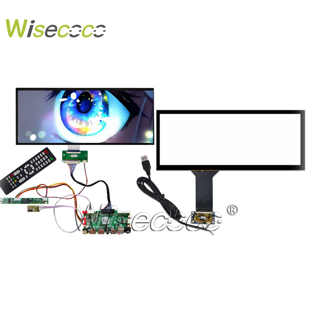 

Wisecoco 12,3 дюймов 1920x720 читаемый солнечным светом TFT ЖК-дисплей ультра широкий емкостный сенсорный экран HSD123KPW1 панель управления