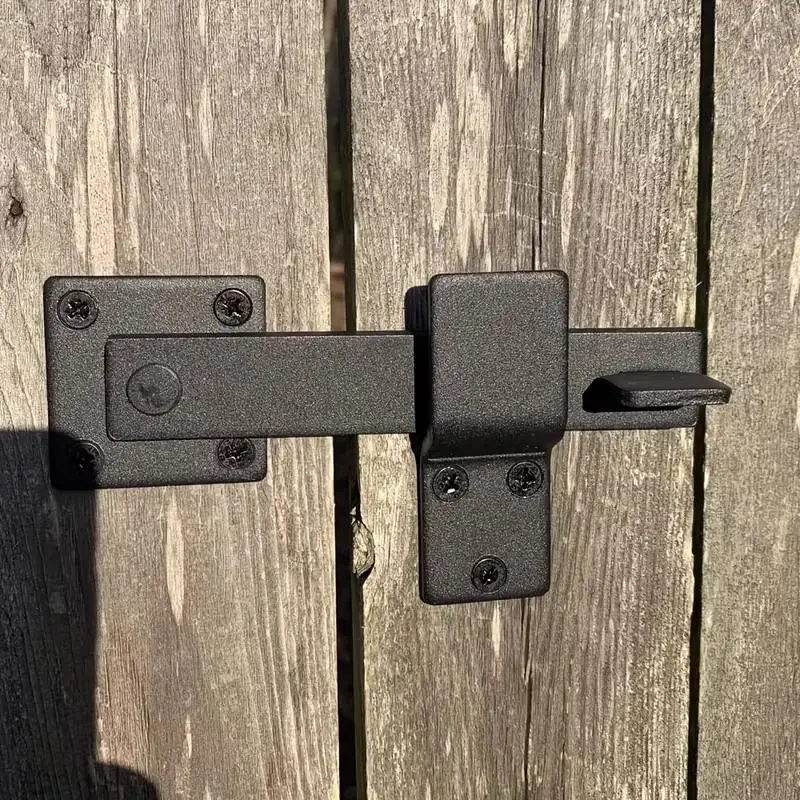 Durable Matte Black Metal Latch Heavy Duty Brushed Finish Solid for Garden Gates Outdoor Sheds Storage Cabinets