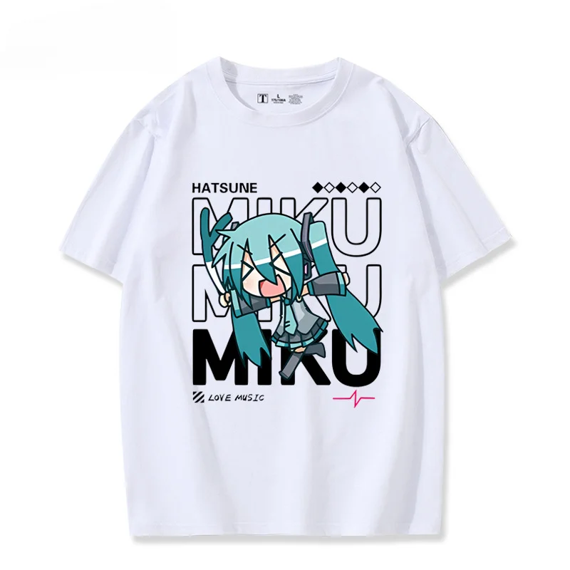 Hatsune Miku t-shirt periferica Virtual Idol stampa Cute Cartoon Cosplay Summer Casual Cotton Streetwear Tees regali di compleanno