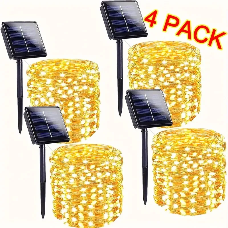 

4-Pack Solar Fairy Lights Total 288FT 800 LED Solar String Light Outdoor Waterproof Party Garden Patio Yard Christmas Decoration