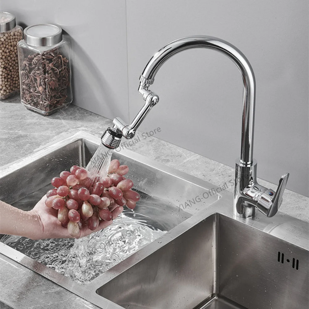 2 Mode Universal Sink Faucet Extender 1080° Rotation Robotic Arm Tap Aerator Splash-proof Filter Nozzle Kitchen Accessories