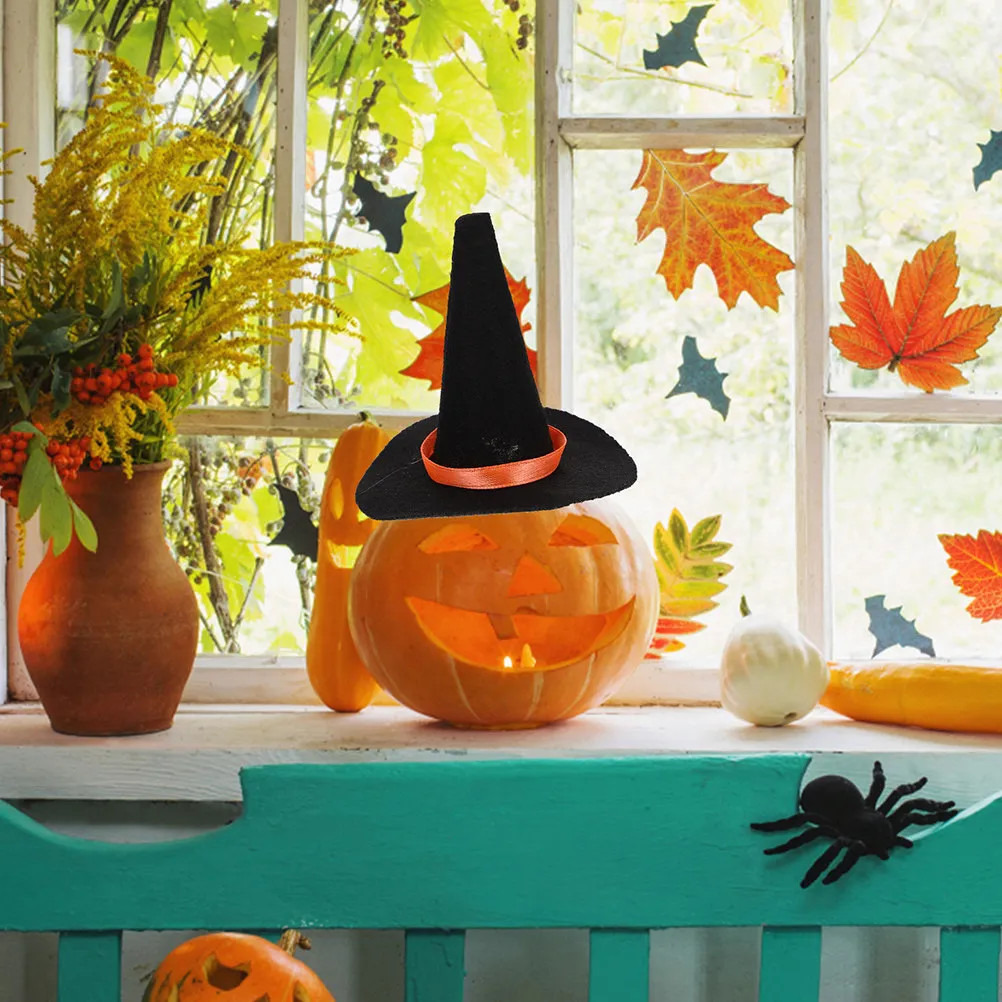 

Набор миниатюрных шляп ведьм и метелок для Хэллоуина, украшения для домашней вечеринки, микро-ландшафтный декор, товары для рукоделия