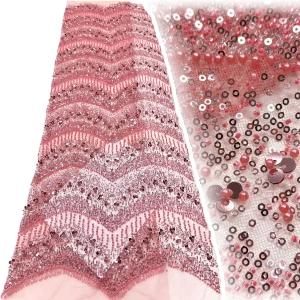 

Африканская кружевная ткань с бисером, французский тюль, кружево 2022, высокое качество, кружевная французская ткань с блестками и бусинами для женщин, свадебное платье SZ1357