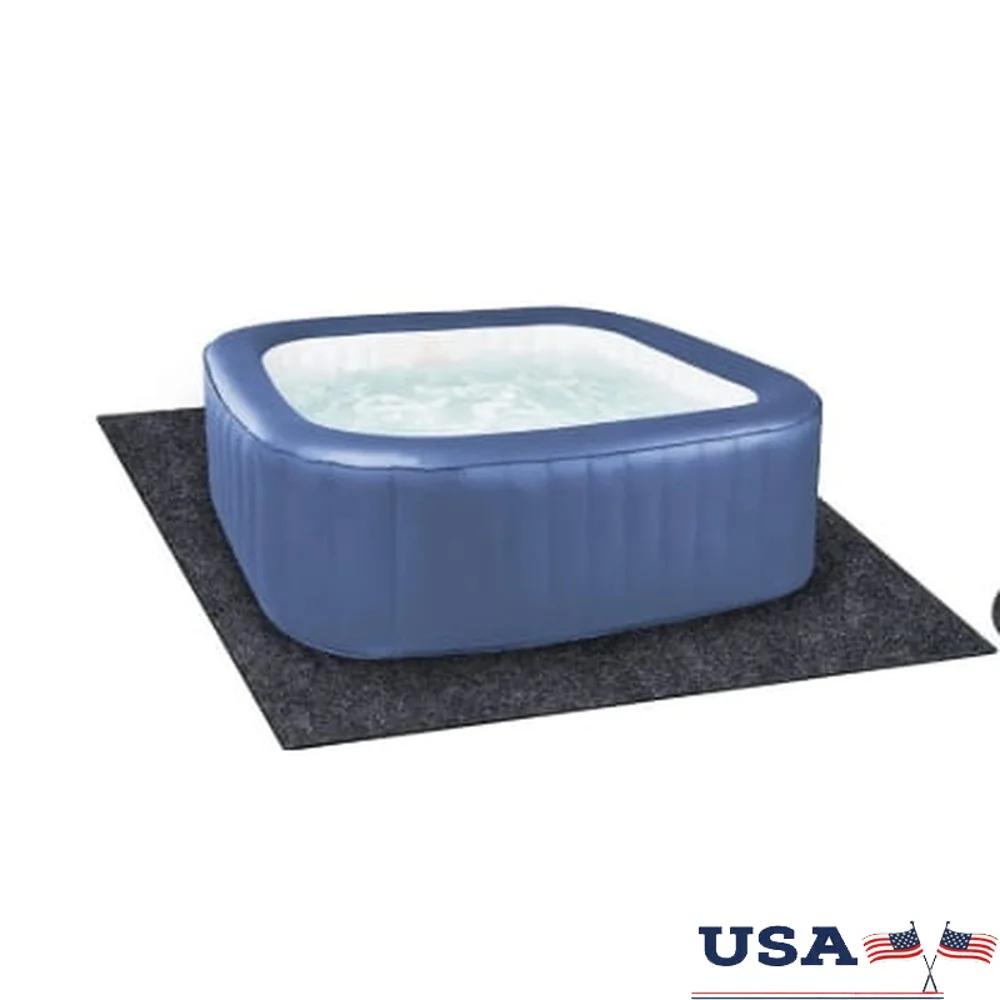 

Extra Large 80x80 Inch Hot Tub Mat Durable PVC Indoor Outdoor Spa Pad Cushioned Surface Easy Clean Extend Lifespan