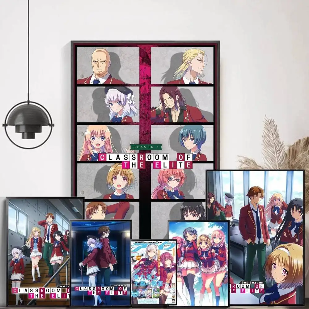 Classroom of the Elite Anime Anime Posters Sticky Decoracion Painting Wall Art White Kraft Paper Wall Decor