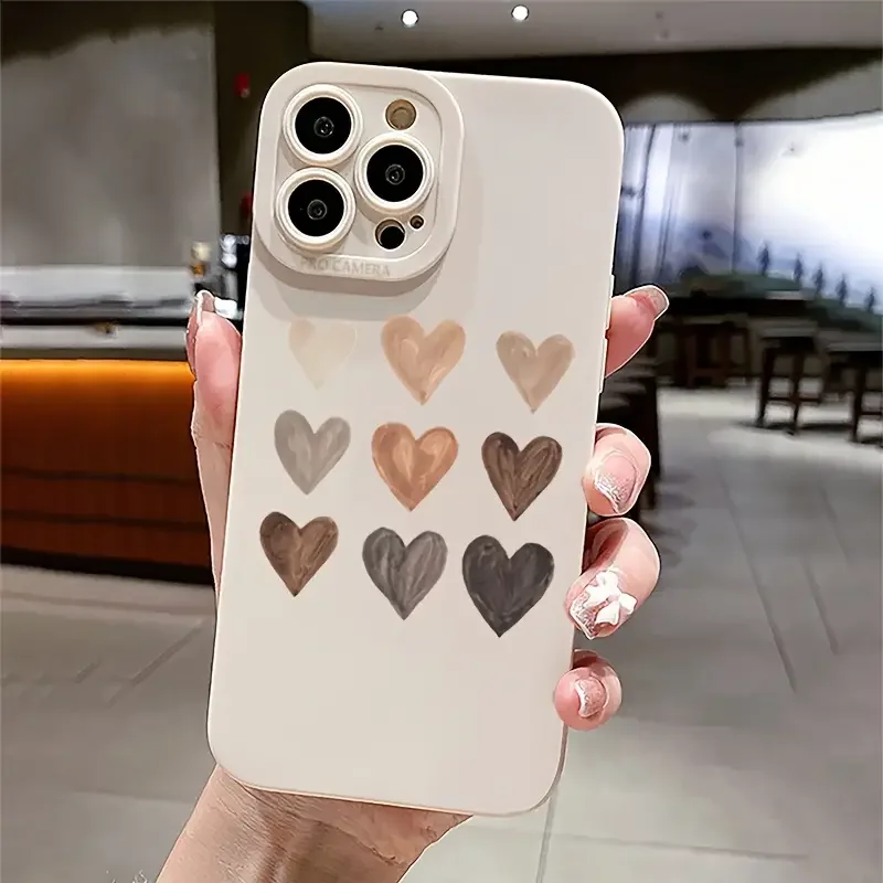 Case For iPhone 16 15 Case iPhone 14 Pro Max Case Heart Pattern Graphic Print Phone Case For iPhone 13 12 11 XS X 7 8 Plus Cover