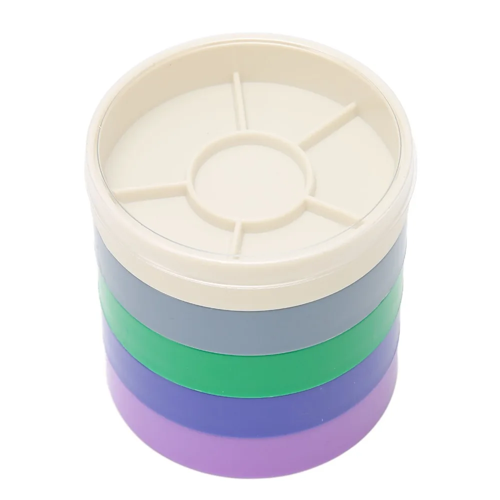 

5 Layer Design Watch Parts Storage Box Round Shape Plastic Material Watch Parts Container Portable Case Colorful Compartments