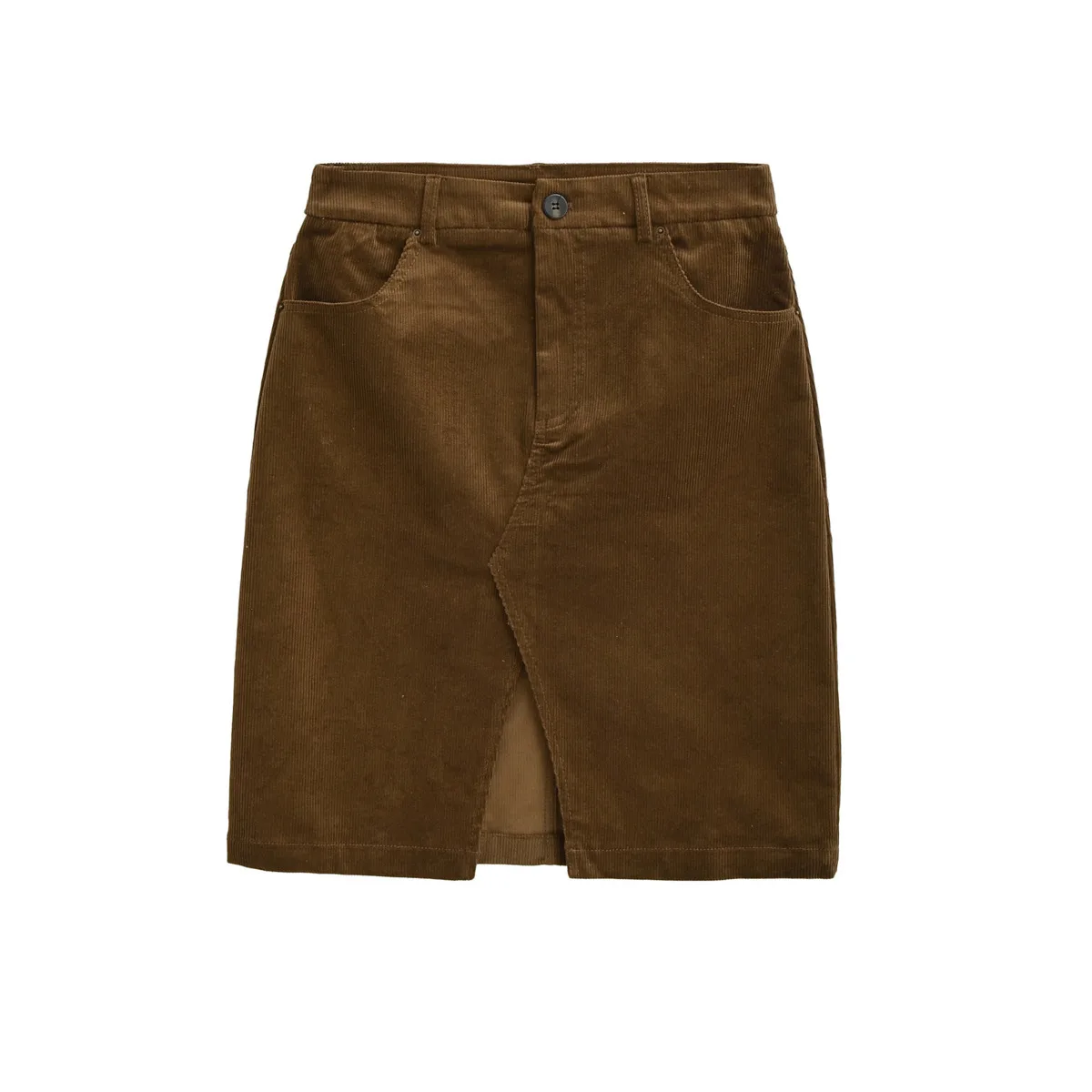 2025 New Corduroy Midi Skirt For Women Autumn And Winter Slimming High Waist Bodycon Front Slit A-Line Skirt Casaul Fashion 5TV4