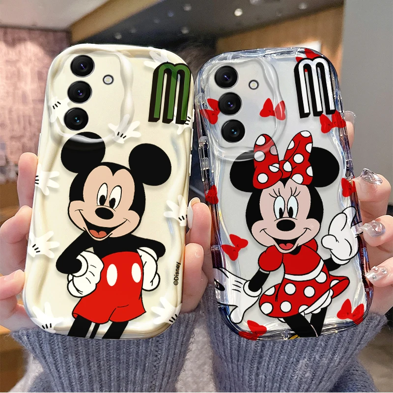 Mickey Minnie Clear TPU Case For Samsung Galaxy S26 S25 S24 Ultra S23 S22 S21 Plus S20 FE A56 A55 A54 A53 A52 4G 5G Soft Cover