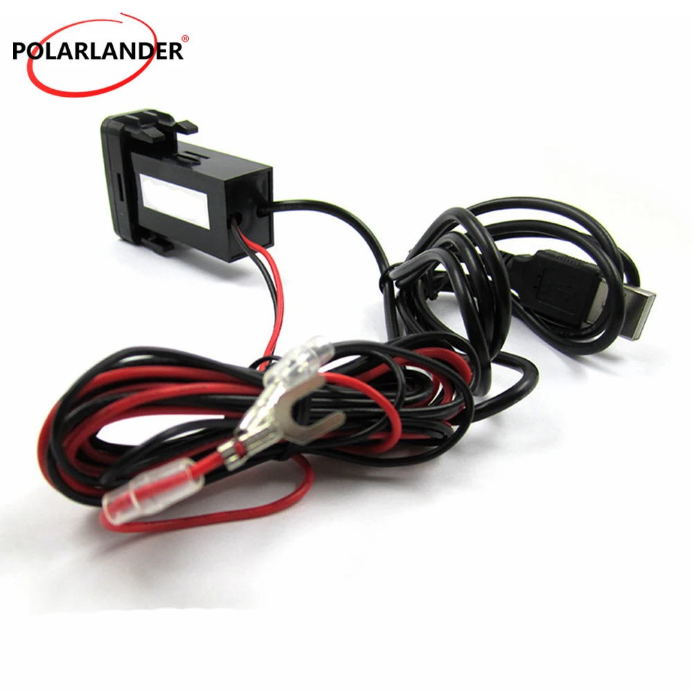 12V Dual Port USB Car Charger With Audio Interface Fast Charging Adapter For Mitsubishi Lancer Pajero Outlander