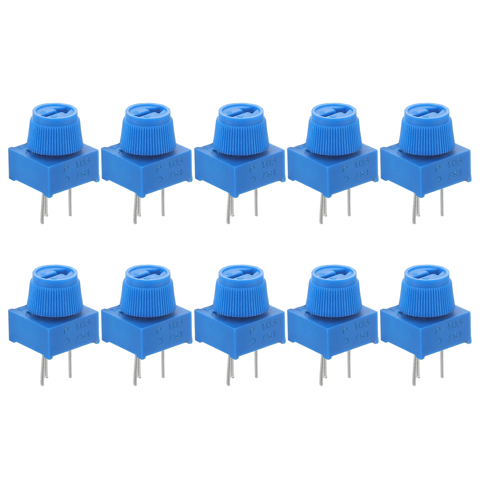 

10 pcs Potentiometer Trim Breadboard-friendly Variable Resistor Single Turn Rotary Carbon Through Hole Trimmer Durable