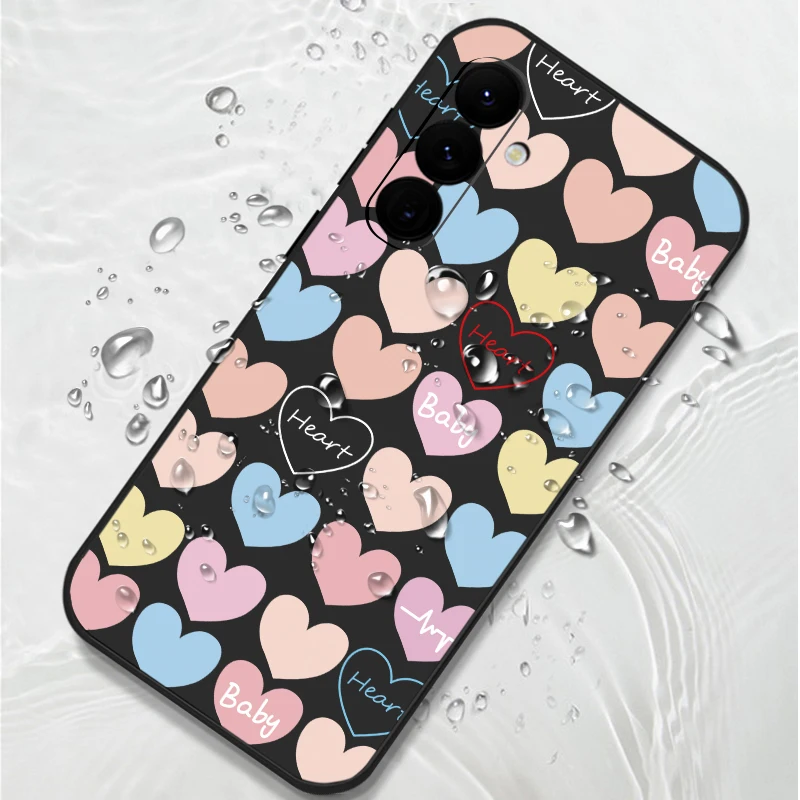 Love Hearts Lanyard Case For Samsung Galaxy S24 S23 Ultra S25 S22 S21 S20 FE A16 A26 A36 A56 A14 A34 A15 A25 A35 A55 A54 5G Capa