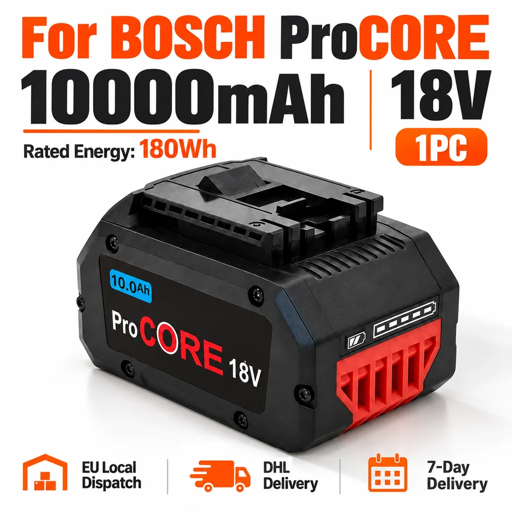 Image of 18V 5000mAh / 6000mAh / 10000mAh Ersatzakku für BOSCH ProCORE Elektrowerkzeuge, 21700 Lithium-Ionen-Optionen, BAT609 BAT618 GBA18V80 und mehr