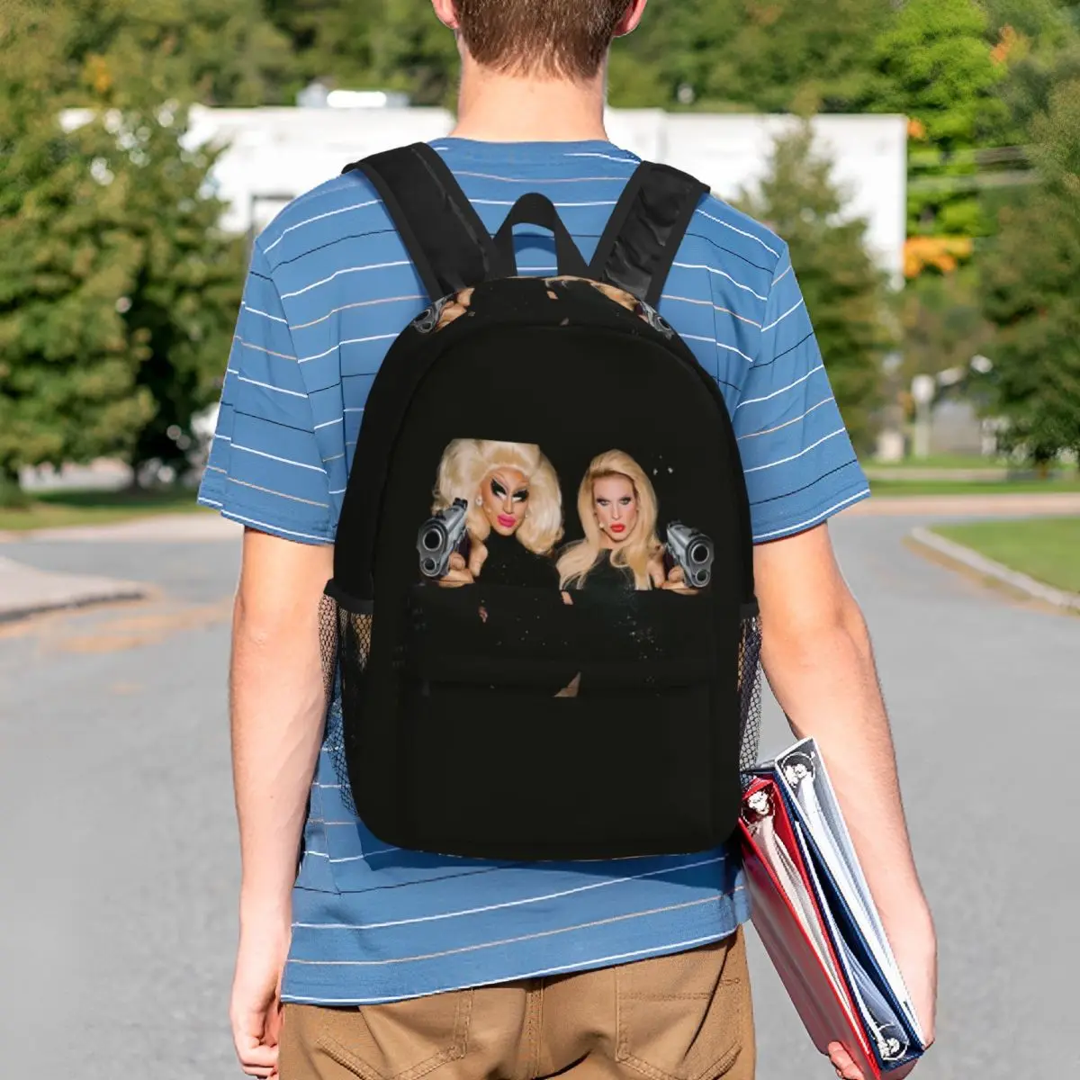 Trixie And Katya - Behind The Scenes Dangerous Woman Meme Backpack Boys Girls BookBag Men Women School Bag Laptop Shoulder Bags