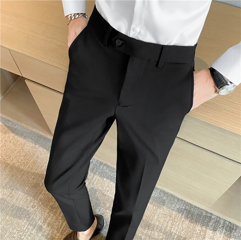 Groom White Suit Pants Men Formal Wear Dress Trousers Slim Fit Trousers Men Business Pants Men High Quality Dress Suits Pants 36