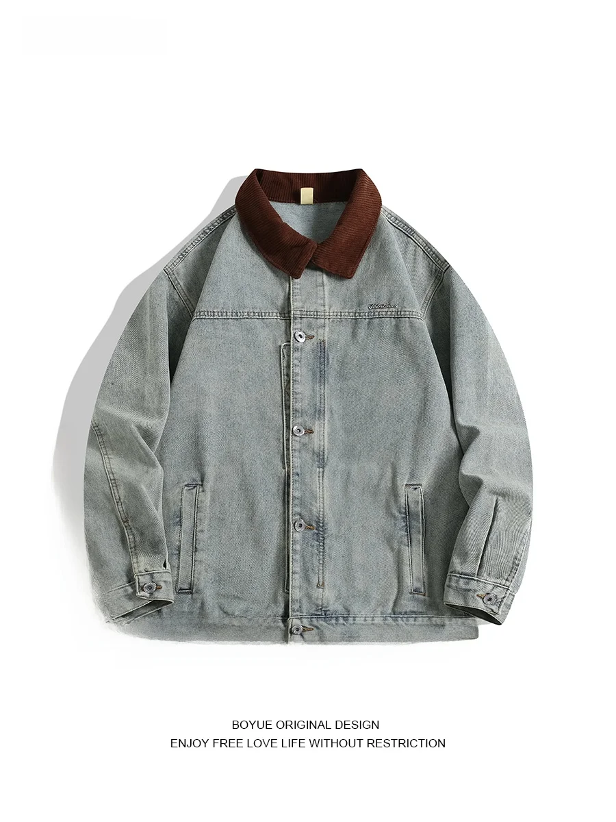 

Куртка Boyue из вельвета и денима с воротником, удлиненная, в уличном стиле, повседневная, для подростков, осень 2025