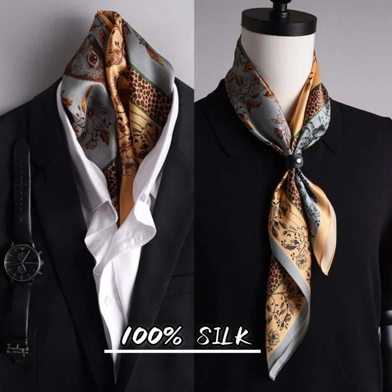 

Новый мужской роскошный шелковый шарф — шарф с классическим узором для подарка, аксессуар для поднятия платьев, пальто и блузки, офиса и повседневного использования