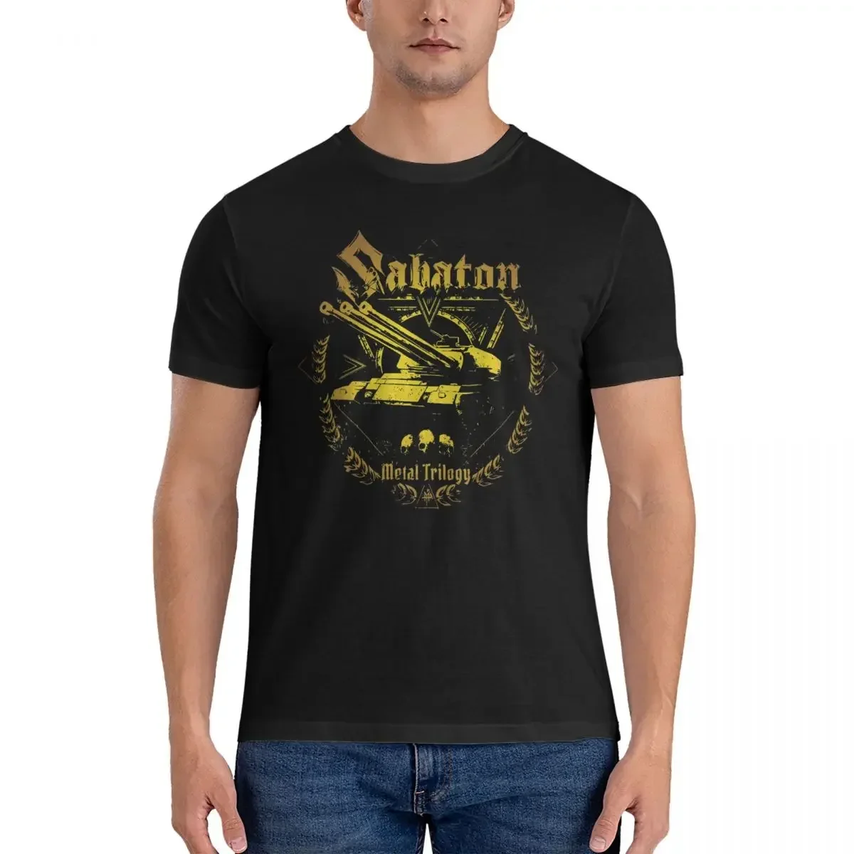 Metal Trilogy T Shirts Men's 100% Cotton Humorous T-Shirts Crew Neck S-SABATONS Band Short Sleeve Clothing Birthday Present new