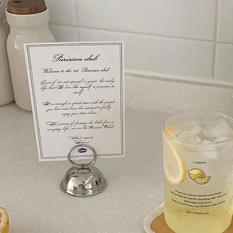 Metal Creative Desktop Photo Holder Vertical Number Plate Business Card Holder Wedding Table Number Card Holder Message Holder