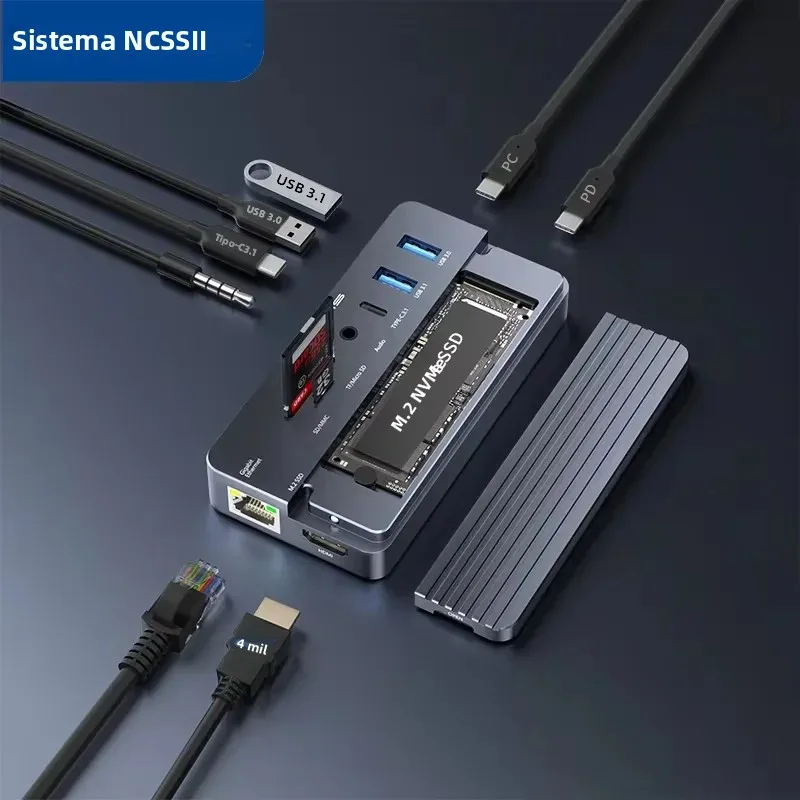 station-d'accueil-acasis-10-en-1-et-boitier-m2-nvme-avec-hdmi-4k-a-60-hz-alimentation-100-w-rj45-1-gbit-s-et-ports-usb-a-pour-macbook-pro-air-et-pc-windows