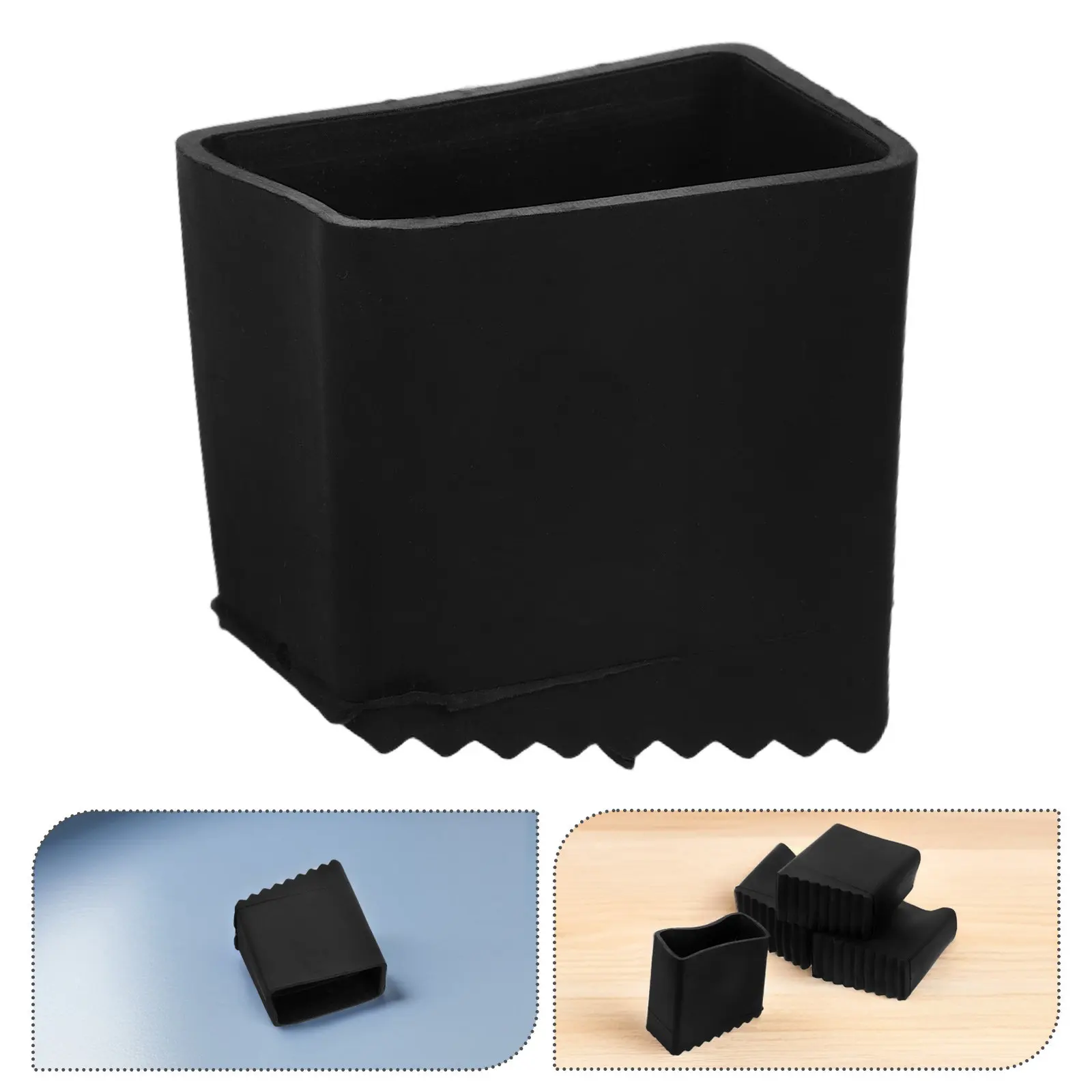4Pcs Ladder Feet Covers Rubber Non-Slip Stabilizer Pads for Step Ladder Safety Heavy-Duty Construction Home Repair Use