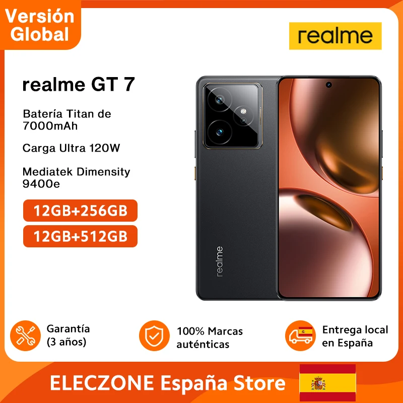 Version mondiale realme GT 7 5G AI Smartphone MTK Dimensity 9400e 6000nits Pro-Esports Display 7000 mAh Battery 120W Ultra Charge Version mondiale realme GT 7 5G AI Smartphone MTK Dimensity 9400e 6000nits Pro-Esports Display 7000 mAh Battery 120W Ultra Charge