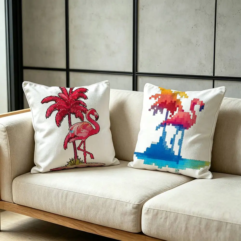 Fashion Flamingo Throw Pillow Cover Neutral Decor Cushion Cover Soft Sofa Couch Bed Home Decor Pillow Case