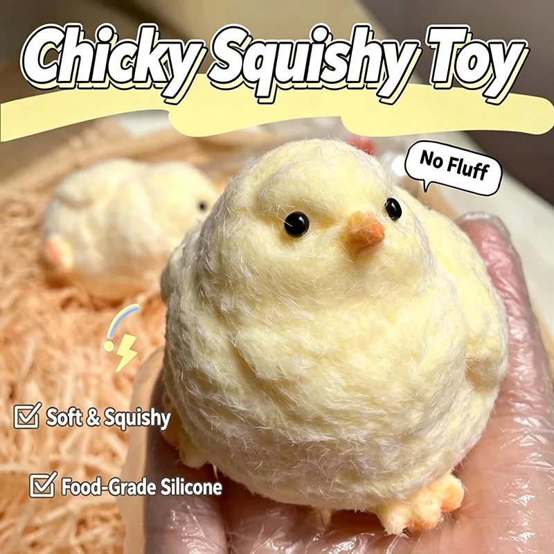 New Squishy Yellow Chick Squeeze Toy Lovely Hen Soft Fidget Toys Cute Fast Rebound Decompression Toy Birthday Anti-stress Gift view 2