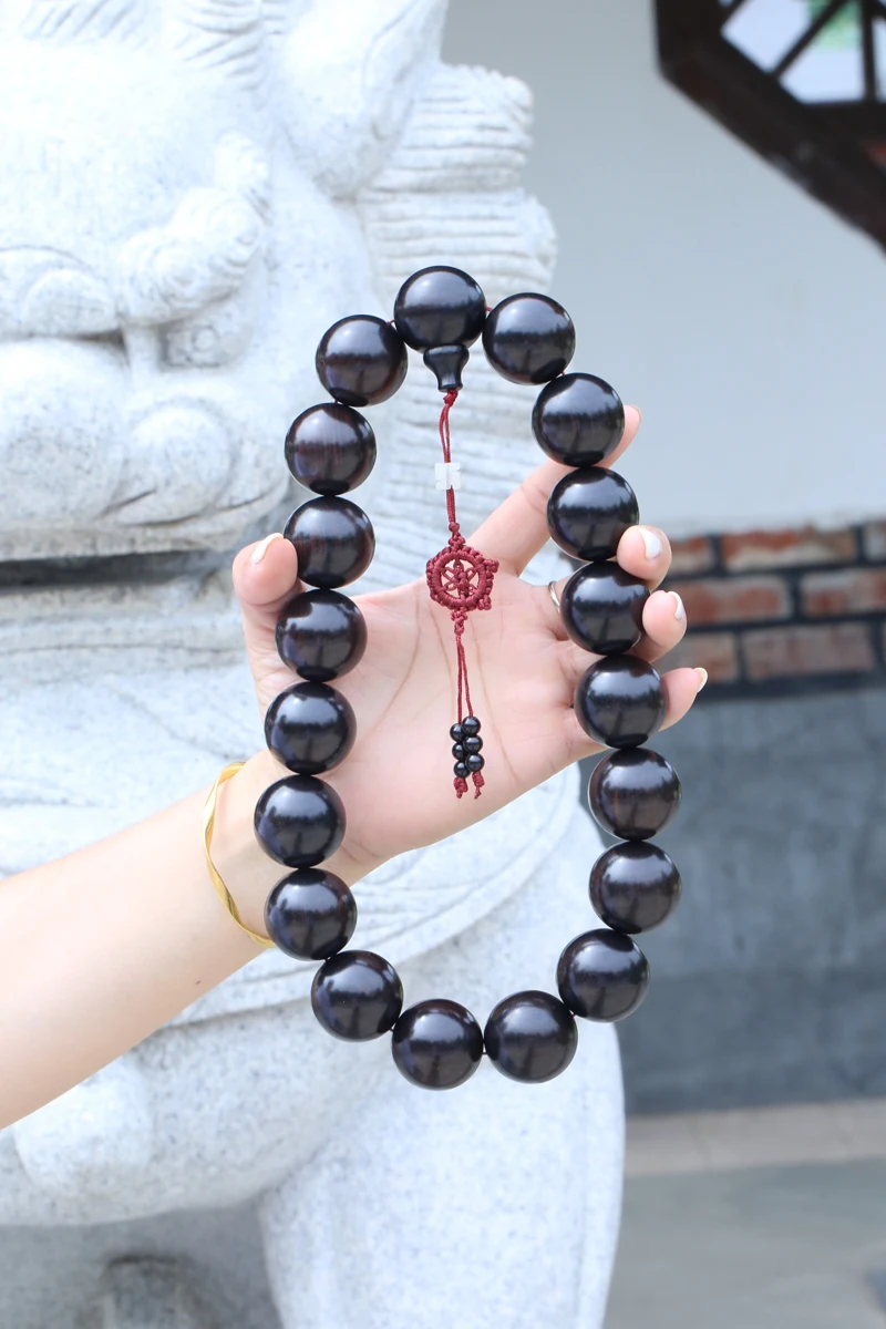 Ebony Beads 30mm 19 Large Wooden Rosary Pendant Gift