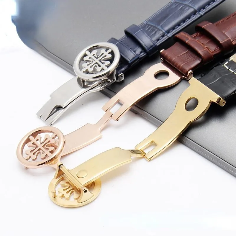 Solid stainless steel clasp For Patek Philippe belt and tape special style strap buckle pp folding/double-press screw/pin buckle