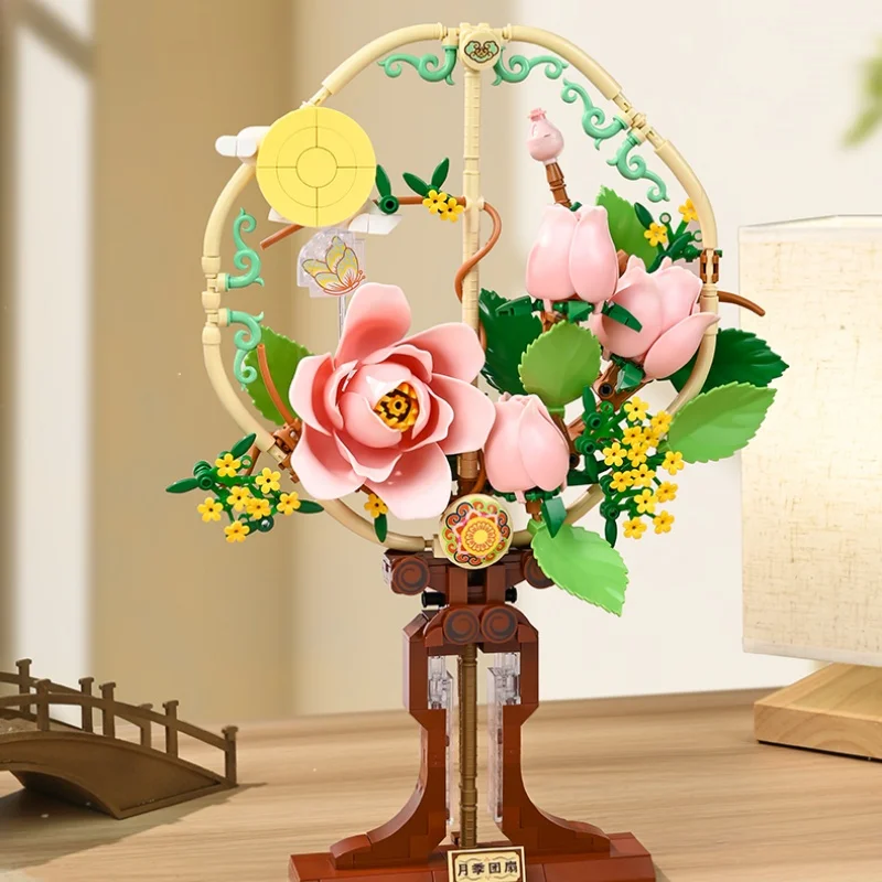 

Genuine Keeppley The National Tide Moon Season Building Block Fan Exquisite Ornaments In National Style Assembling Toys Gifts