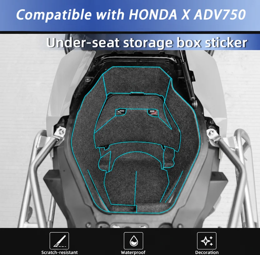 Compatible with HONDA XADV750 Motorcycle Seat Bucket Liner Pad, Storage Box Protector Mat Anti‑Scratch Accessories
