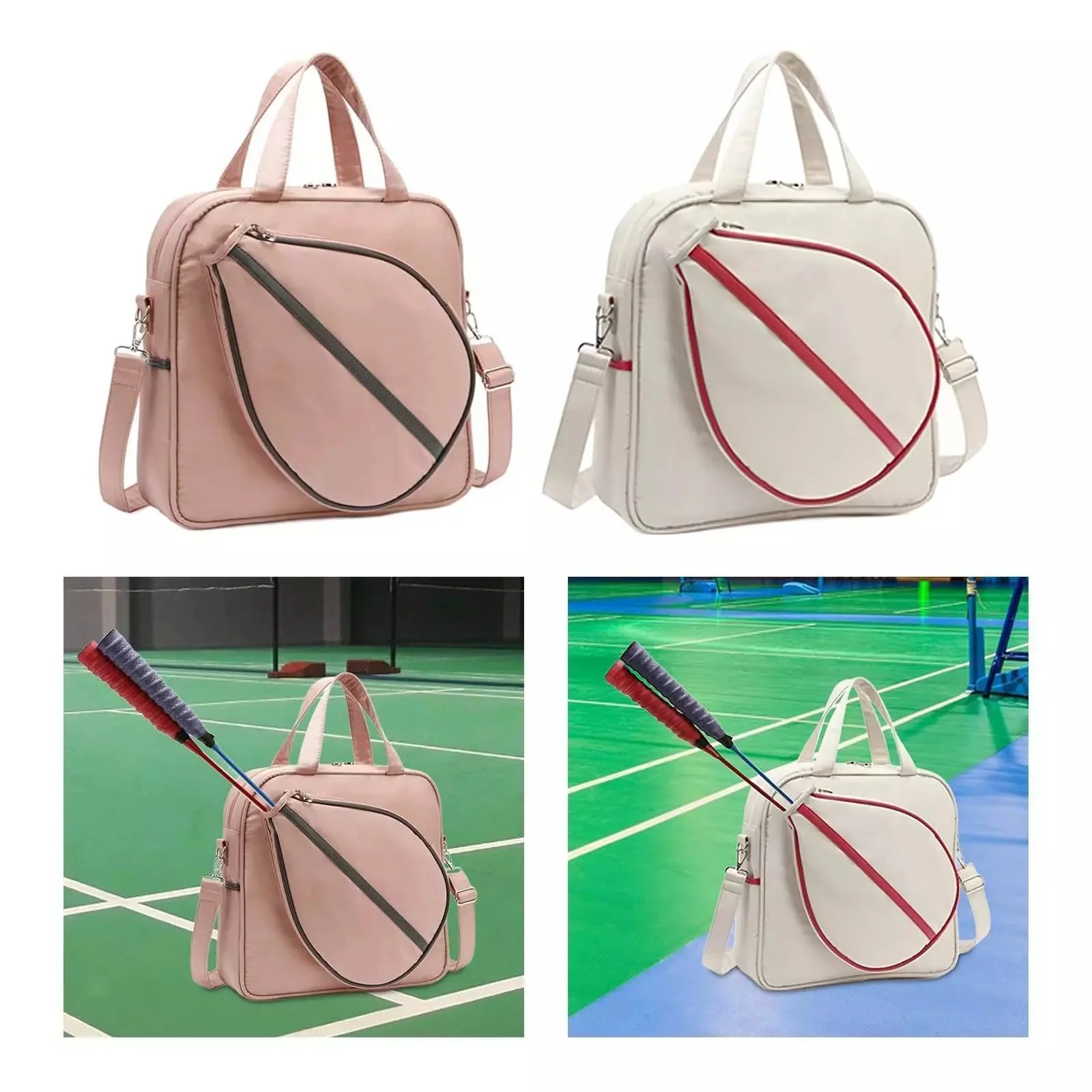 

Tennis Tote Bag Zipper Closure Large Capacity Multifunctional Badminton Bag