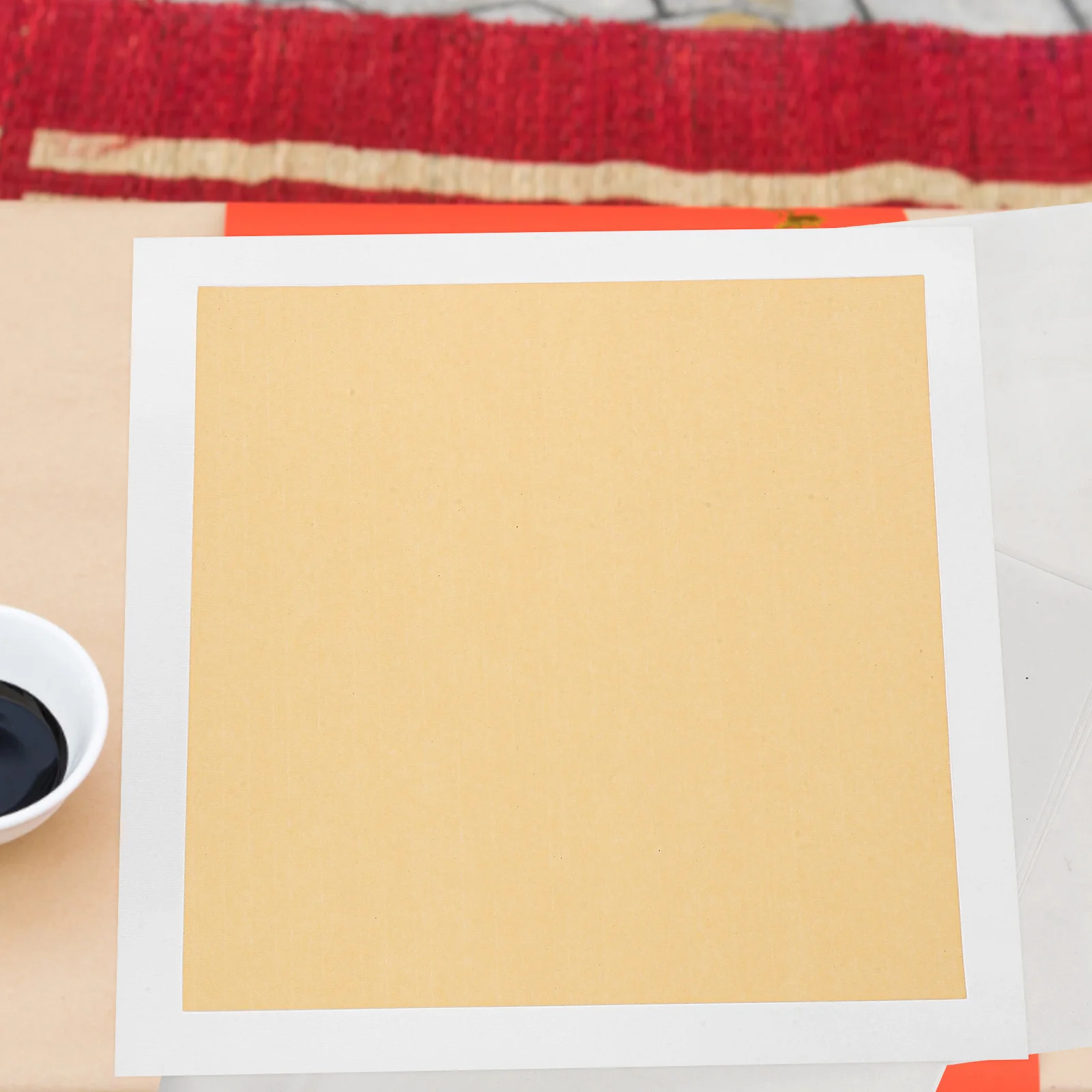 10pcs Rice Paper Fan Surface 33x33cm Blank White Calligraphy Painting Art Drawing Letter Vintage Thickened