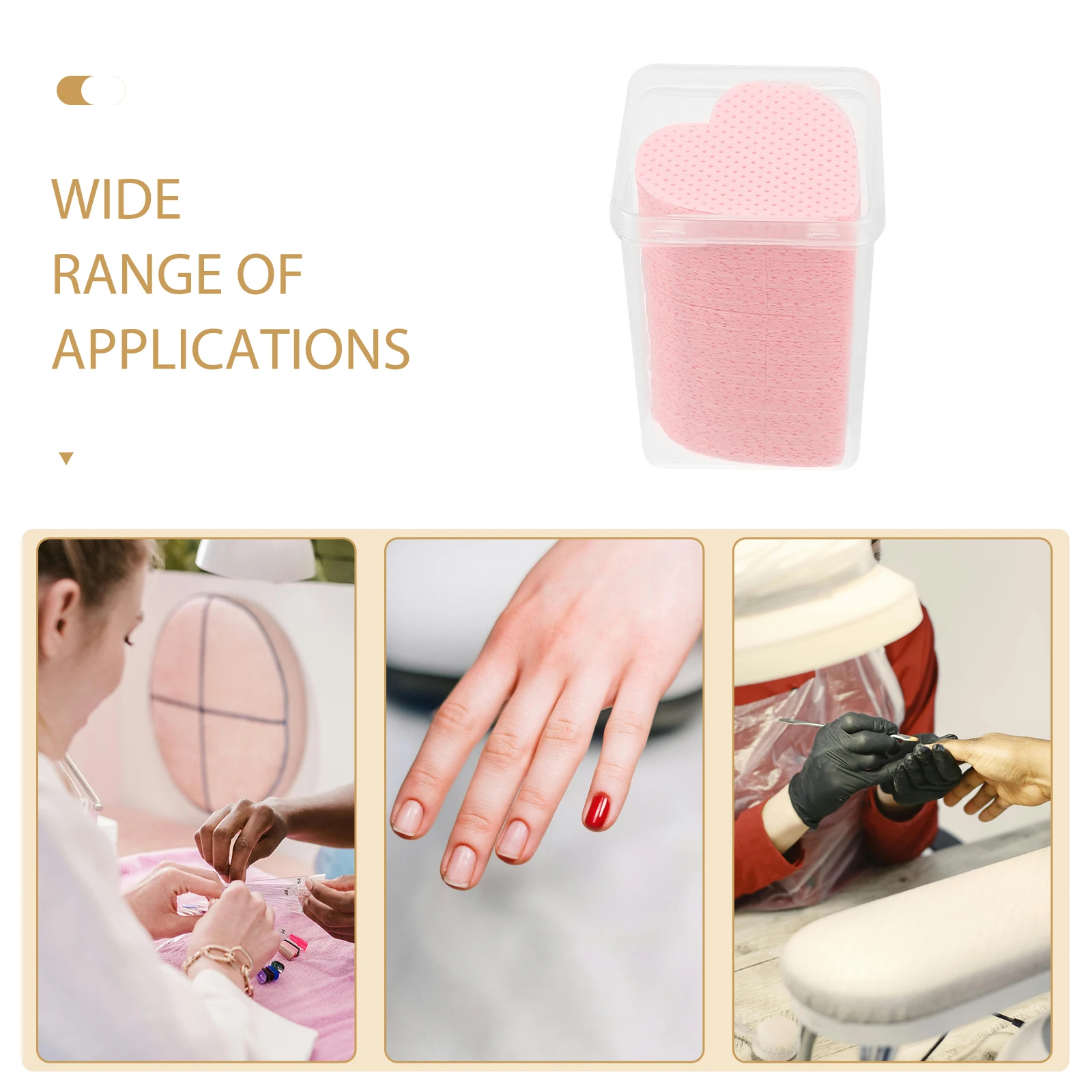 

Cotton Nail Polish Remover Wipes Lint Free Gel Acrylic Paint Remover Pads Heart Shape Nail Cleaning Supplies For Salon