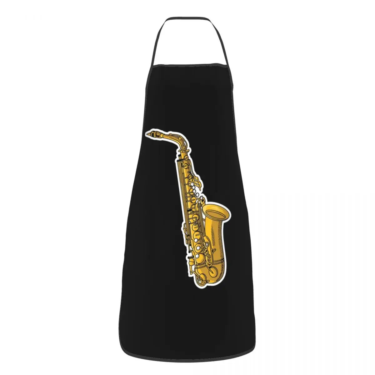 Saxophone Player Apron Chef Cooking Cuisine Tablier Waterproof Bib Kitchen Cleaning Pinafore for Women Men Gardening