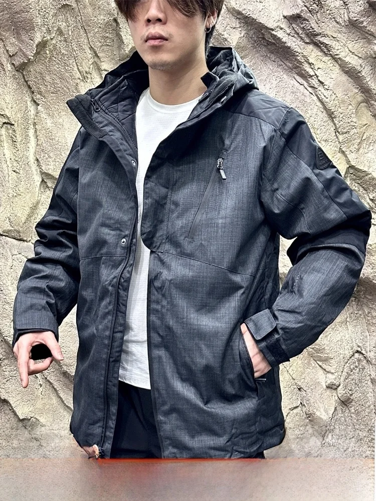 

Североамериканские прочные товары, комплект из 2 предметов, футболка в одном, высококачественная осенне-зимняя мужская повседневная хлопковая куртка для скалолазания на открытом воздухе