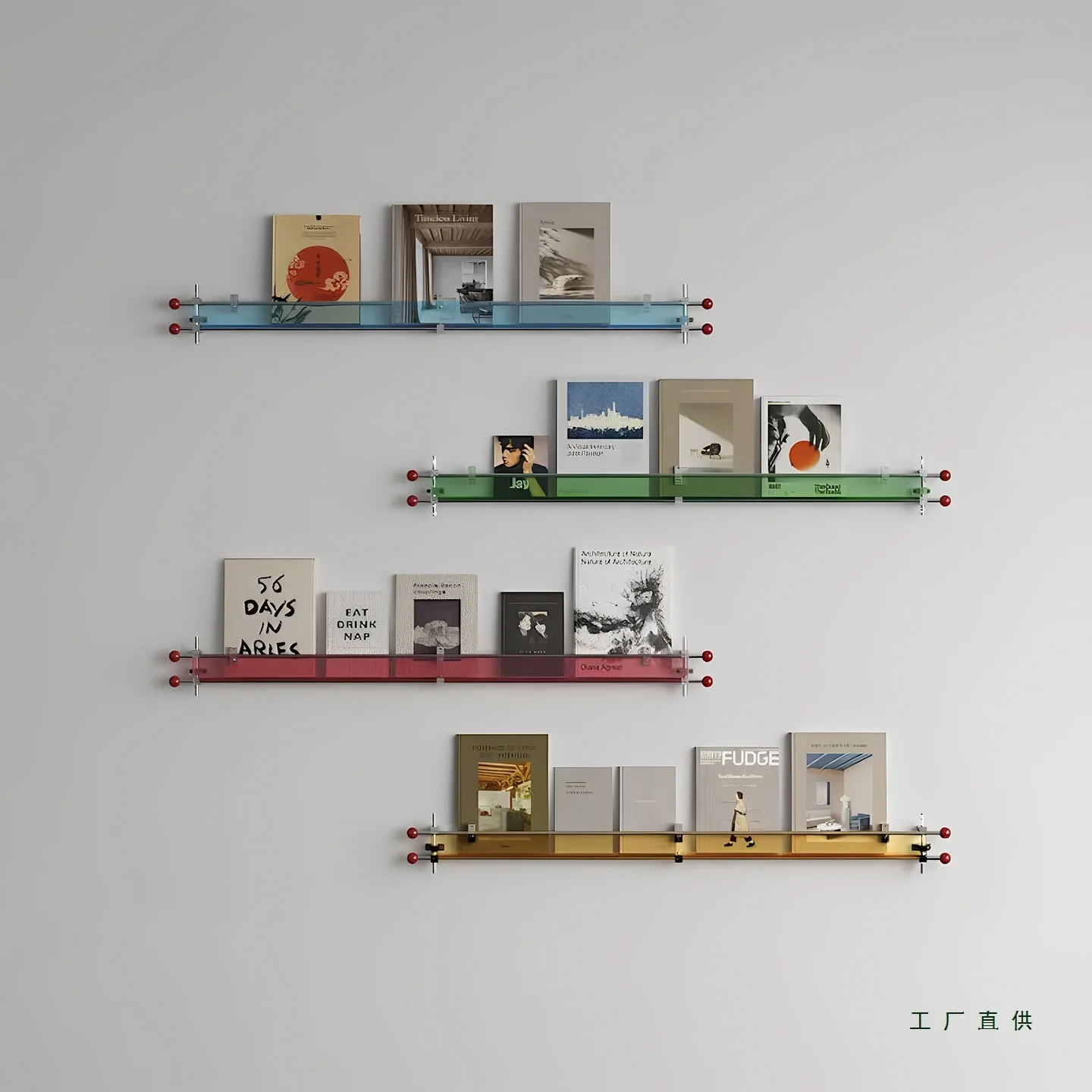Optical axis shelf Bauhaus upper wall background wall decoration newspaper shelf wall book shelf