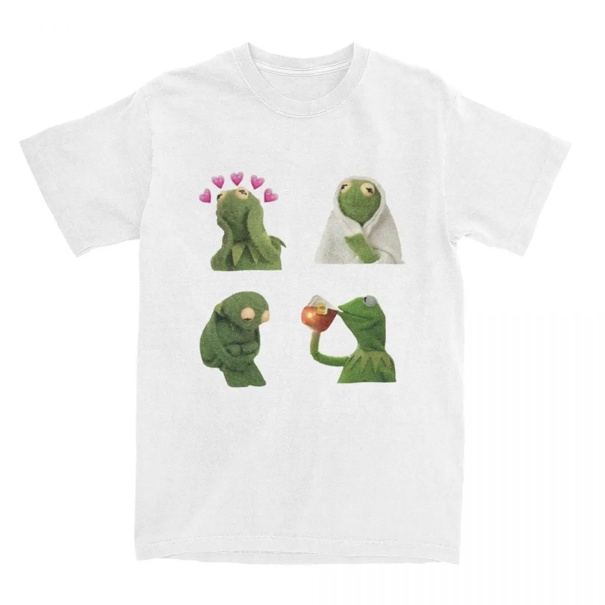 Men Women\'s T-Shirts Kermit Meme The Muppets Show Fun 100% Cotton Tee Shirt Short Sleeve T Shirts Crewneck Clothes Adult